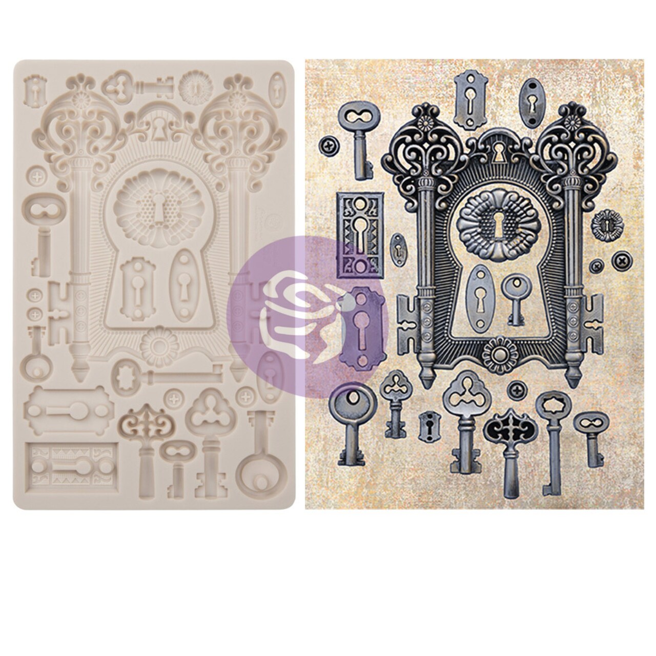 Finnabair Moulds - Locks and Keys - 5" x 8" x 8mm Copyright #VA0002330247
